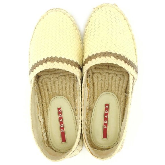 20%OFF PRADA Slippon Beige Leather Authentic Used - Picture 7 of 8